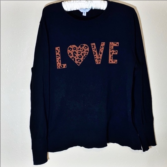 Time and Tru Sweaters - 🎉Host Pick🎉 Time and Tru Cheetah LOVE Sweater